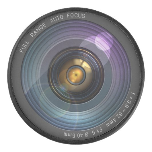 Funny Camera Lens Round Hockey Puck (Voorkant)