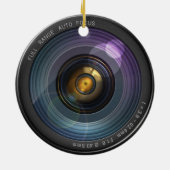 Funny Camera Lens Round Keramisch Ornament (Achterkant)
