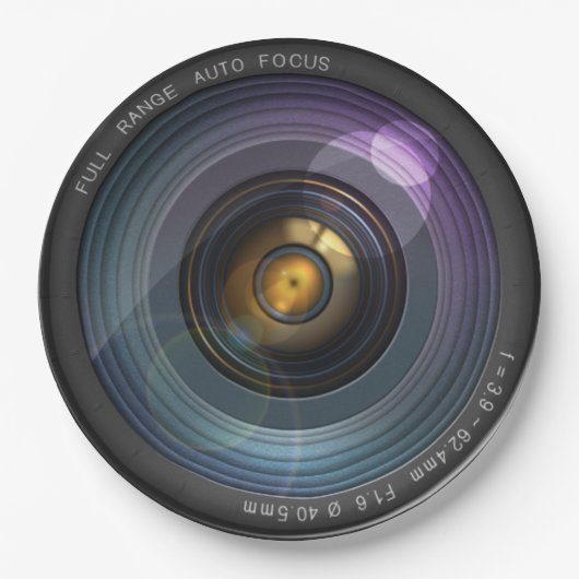 Funny Camera Lens Round Papieren Bordje (Voorkant)