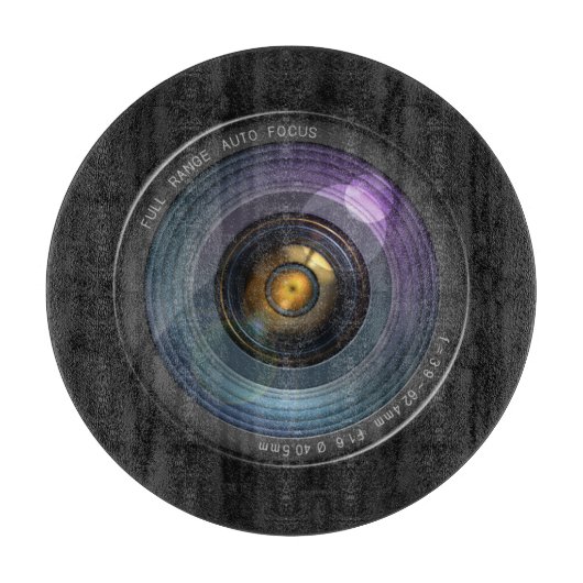 Funny Camera Lens Round Snijplank (Voorkant)