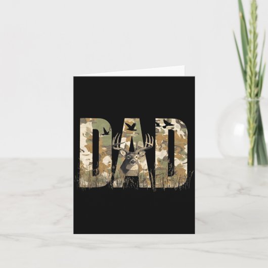 Funny Camo Dad Hunting Camouflage Deer Father's Da Kaart (Voorkant)