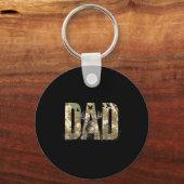 Funny Camo Dad Hunting Camouflage Deer Father's Da Sleutelhanger (Voorkant)
