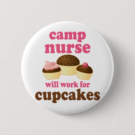 Funny Camp Nurse Ronde Button 5,7 Cm (Voorkant)