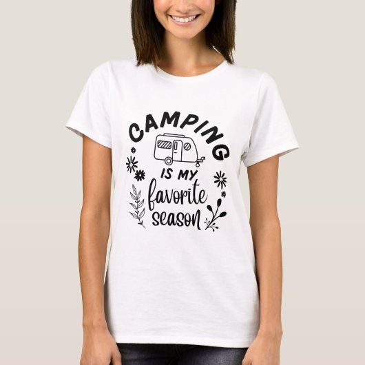 Funny Camper Camping is My Favori saison T-Shirt (Devant)