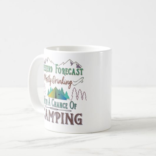 Funny Camping Coffee Mok (Voorkant links)