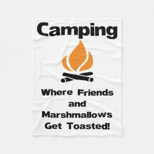 Funny Camping Gezegde met Marshmallows en vrienden Fleece Deken