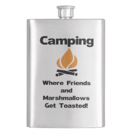 Funny Camping Gezegde met Marshmallows en vrienden Heupfles