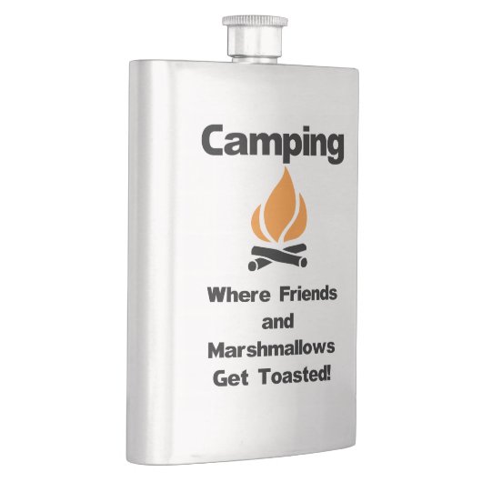 Funny Camping Gezegde met Marshmallows en vrienden Heupfles (Rechts)