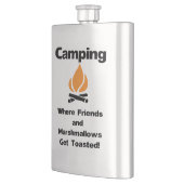 Funny Camping Gezegde met Marshmallows en vrienden Heupfles (Links)