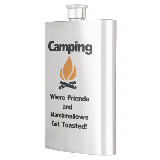 Funny Camping Gezegde met Marshmallows en vrienden Heupfles (Links)