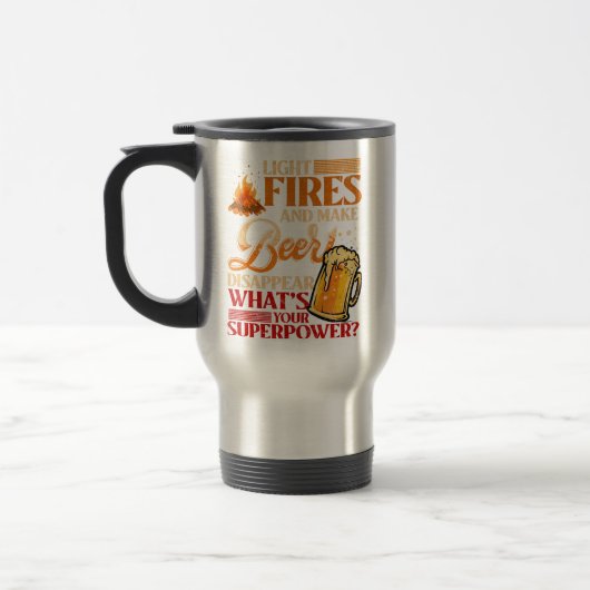Funny Camping Gift I Light Fires & Make beer Disap Reisbeker (Links)