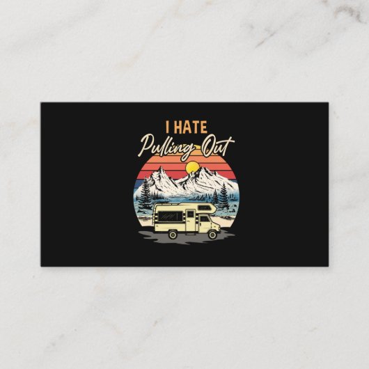 Funny Camping ik haat het uittrekken van reistro Visitekaartje (Voorkant)