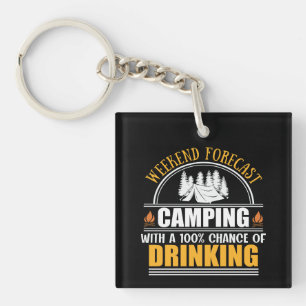 Funny camping quote sleutelhanger
