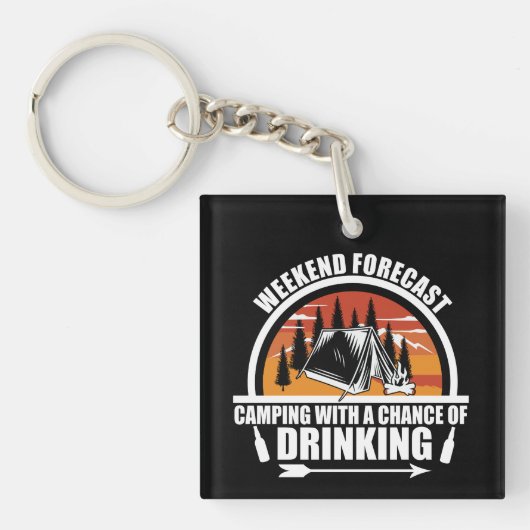 Funny camping quote sleutelhanger (voorkant)