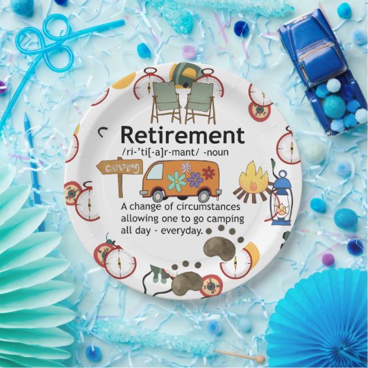 Funny Camping Retirement Definition Papieren Bordje (Feest)