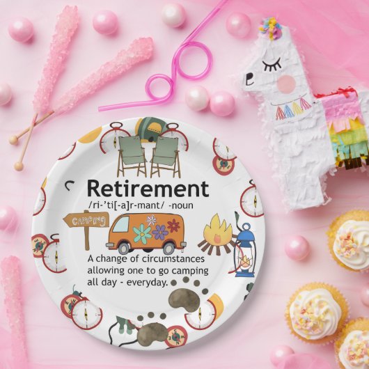Funny Camping Retirement Definition Papieren Bordje (Feest)