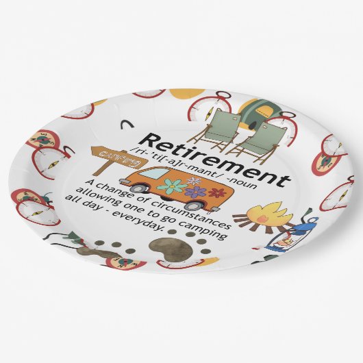 Funny Camping Retirement Definition Papieren Bordje (Gekanteld)