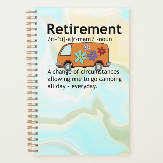 Funny Camping Retirement Definition Planner (Voorkant)