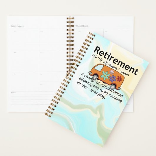 Funny Camping Retirement Definition Planner (Display)