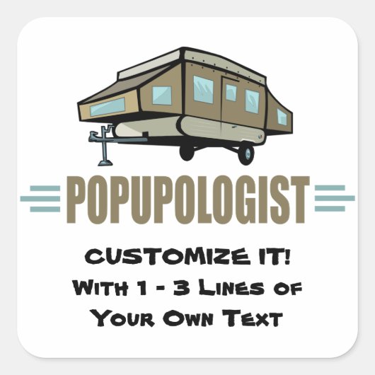 Funny Camping Vierkante Sticker (Voorkant)