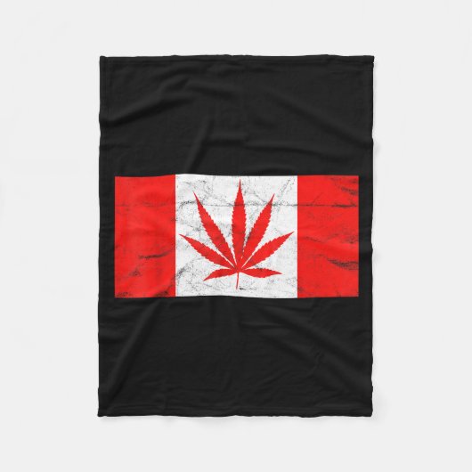 Funny Canada &amp; Weed Leaf! Canadian New Flag Jo Fleece Deken (Voorkant)
