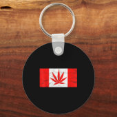 Funny Canada & Weed Leaf! Canadian New Flag Jo Sleutelhanger (Voorkant)