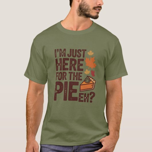 Funny Canadian Thanksgiving Pie 'Eh' Retro Fall T-shirt (Voorkant)