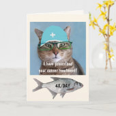 Funny Cancer Doctor Cat Kaart (Gele Bloem)