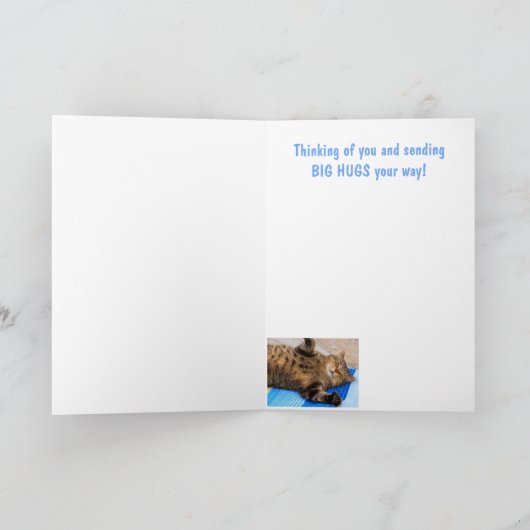 Funny Cancer ondersteboven Kat Support Kaart (Binnen)