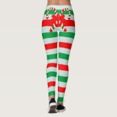 Funny Candy Cane Striped Leggings (Achterkant)