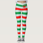 Funny Candy Cane Striped Leggings (Voorkant)