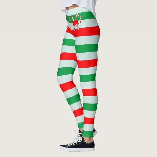 Funny Candy Cane Striped Leggings (Links)