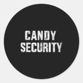 Funny Candy Security Lazy Halloween Costume Ronde Sticker (Voorkant)