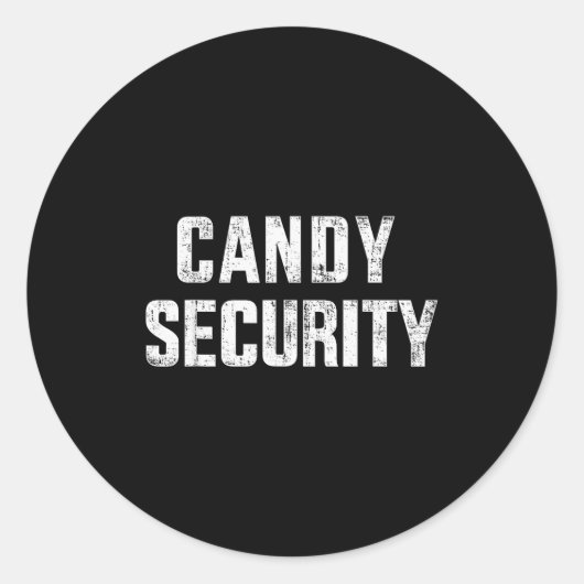 Funny Candy Security Lazy Halloween Costume Ronde Sticker (Voorkant)