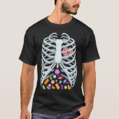 Funny Candy Skeleton Rib Cage Halloween Costume T-shirt (Voorkant)