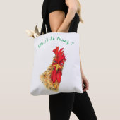 Funny Canvas tas Surprised Rooster - Aangepaste te (Dichtbij)