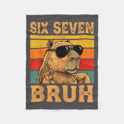 Funny Capybara 67 Meme Six Seven Bruh Boys Teens K Fleece Deken (Voorkant)