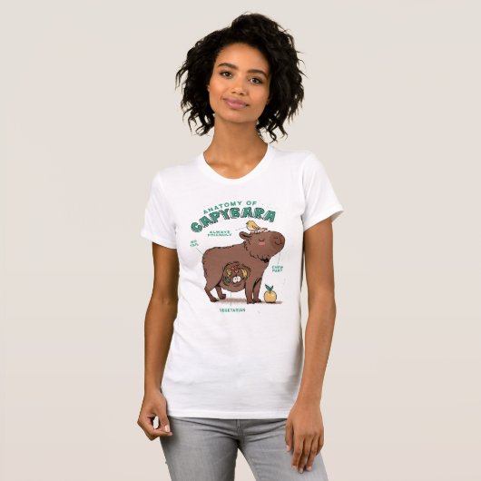 Funny Capybara Anatomy T-shirt (Voorkant volledig)