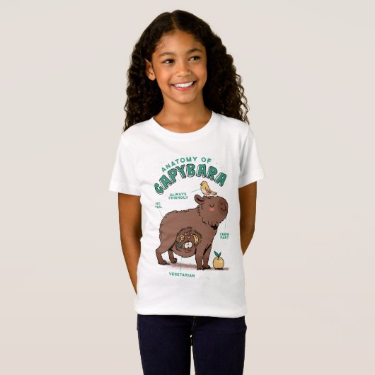 Funny Capybara Anatomy T-shirt (Voorkant volledig)