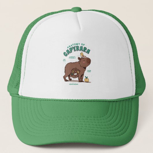 Funny Capybara Anatomy Trucker Pet (Voorkant)