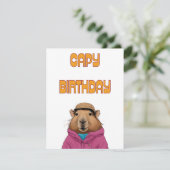 Funny Capybara Animal Capybara Verjaardag Kaart (Staand voorkant)
