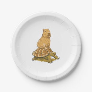 Funny Capybara Animal Turtle Cute Capybara Papieren Bordje