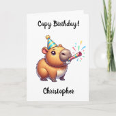 Funny Capybara Anniversaire Carte de voeux pliée (Devant)