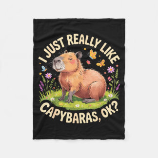 Funny Capybara Art For Men Women Kids Capy Rodent  Fleece Deken