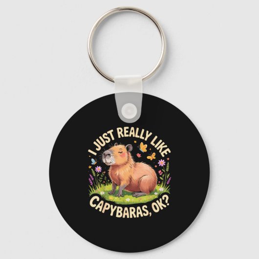 Funny Capybara Art For Men Women Kids Capy Rodent Sleutelhanger (Voorkant)
