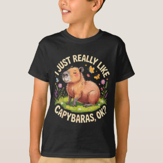 Funny Capybara Art For Men Women Kids Capy Rodent  T-shirt