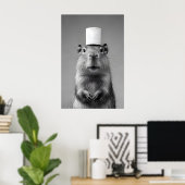 Funny Capybara Bathroom Art Print, Toilet Paper Poster (Thuiskantoor)