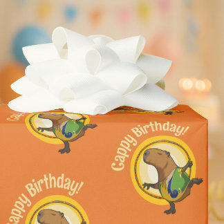 Funny Capybara Cappy Birthday! Cute Sunny Cartoon Cadeaupapier