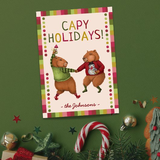 Funny Capybara Carte de Noël pour Amoureux des ani