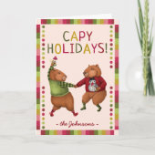 Funny Capybara Carte de Noël pour Amoureux des ani (Devant)